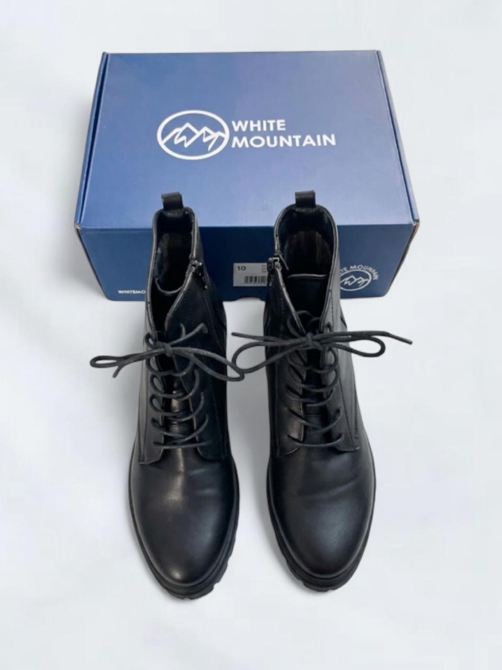 White Mountain Tappy Black Patent Leather Ankle Boots